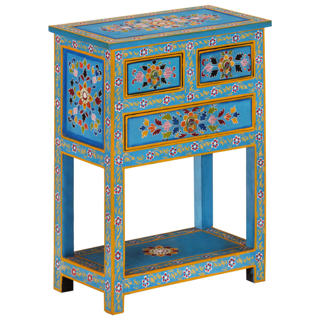 Dressoir 55x30x76 cm massief mangohout turquoise