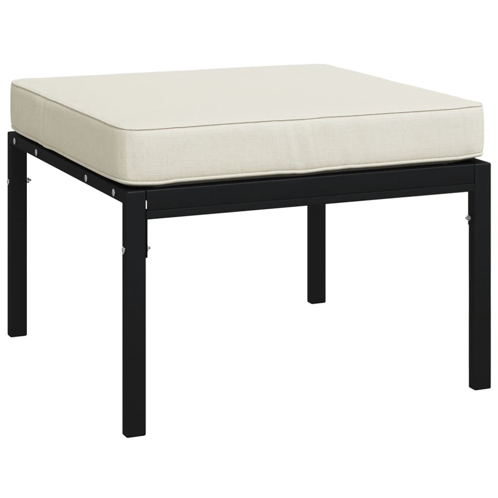 7-Delige Loungeset Met Kussens Staal Zandkleurig 1 2x middle + 2x chair + armchair + 2x footrest