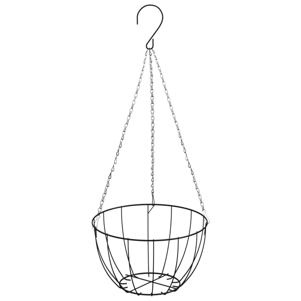 Hangmandbeugels Met Plantenbakken Staal Zwart Ø 40 x 63 cm
