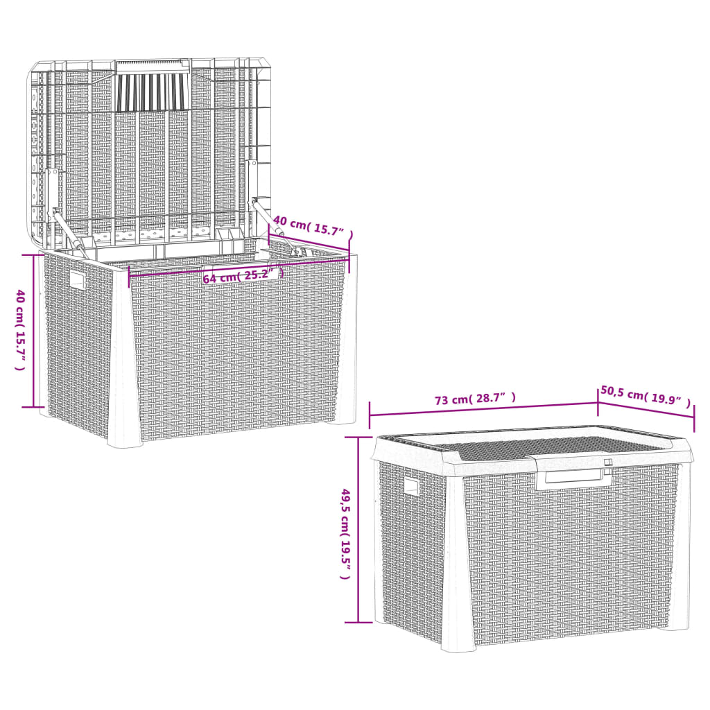 Tuinbox 125 L Polypropeen Bruin without cushions