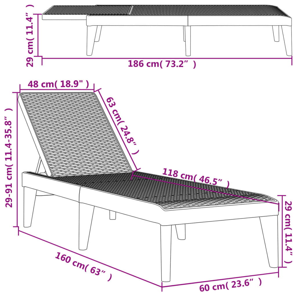 Ligbed 86X60X29 Cm Polypropeen Bruin