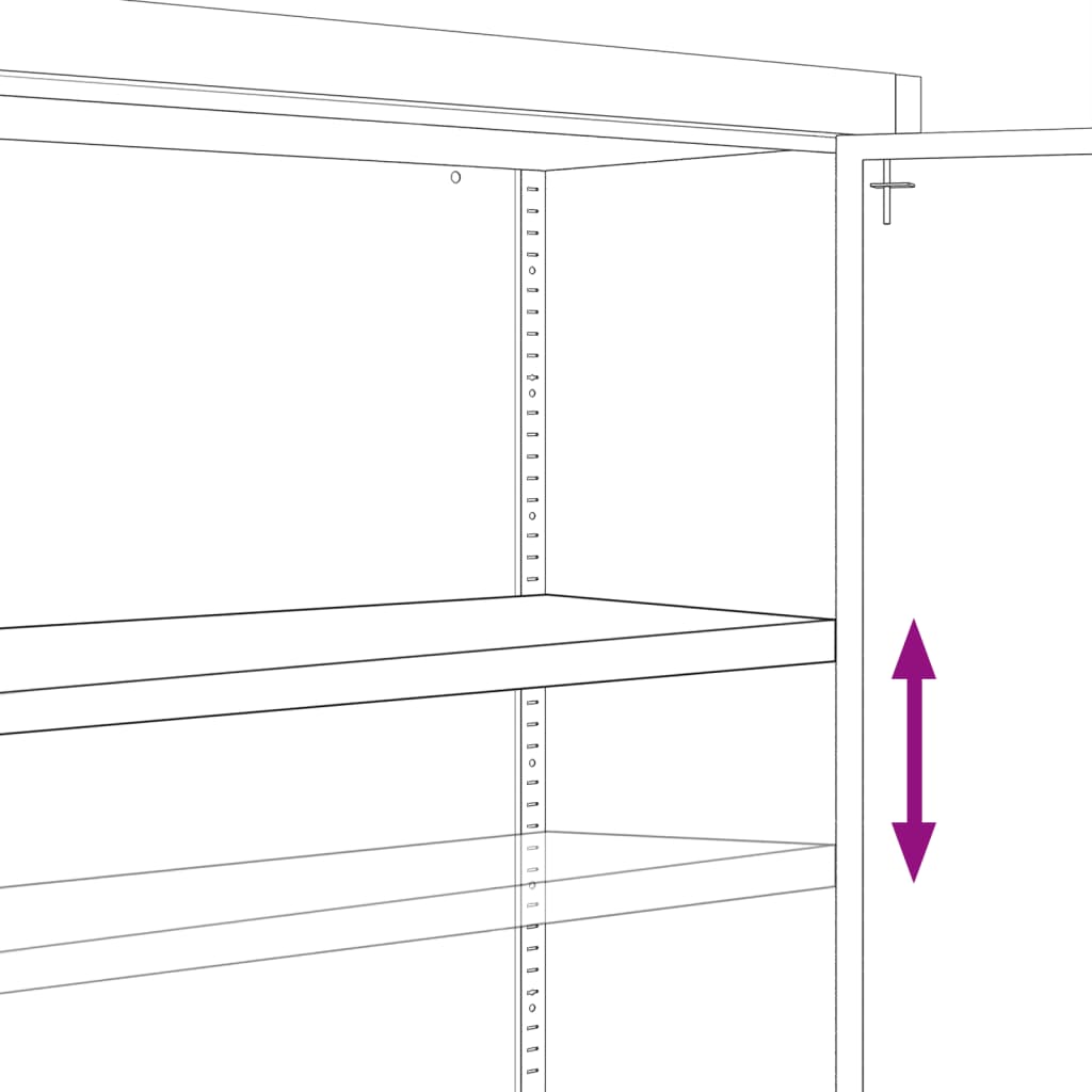 Archiefkast 90X40X140 Cm Staal Zwart 90 x 40 x 140 cm