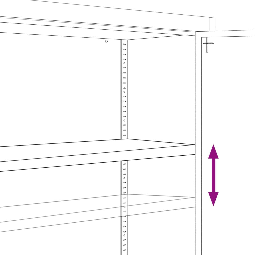 Archiefkast 90X40X140 Cm Staal Antracietkleurig En Wit 90 x 40 x 140 cm Antraciet en wit