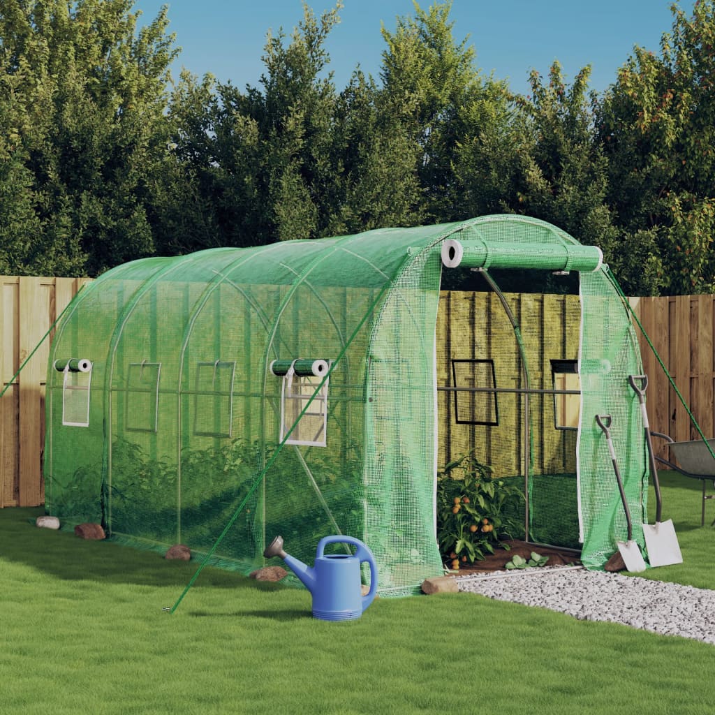 Tuinkas Met Stalen Frame 8 M² 4X2X2 M 1 4 x 2 x 2 m Groen