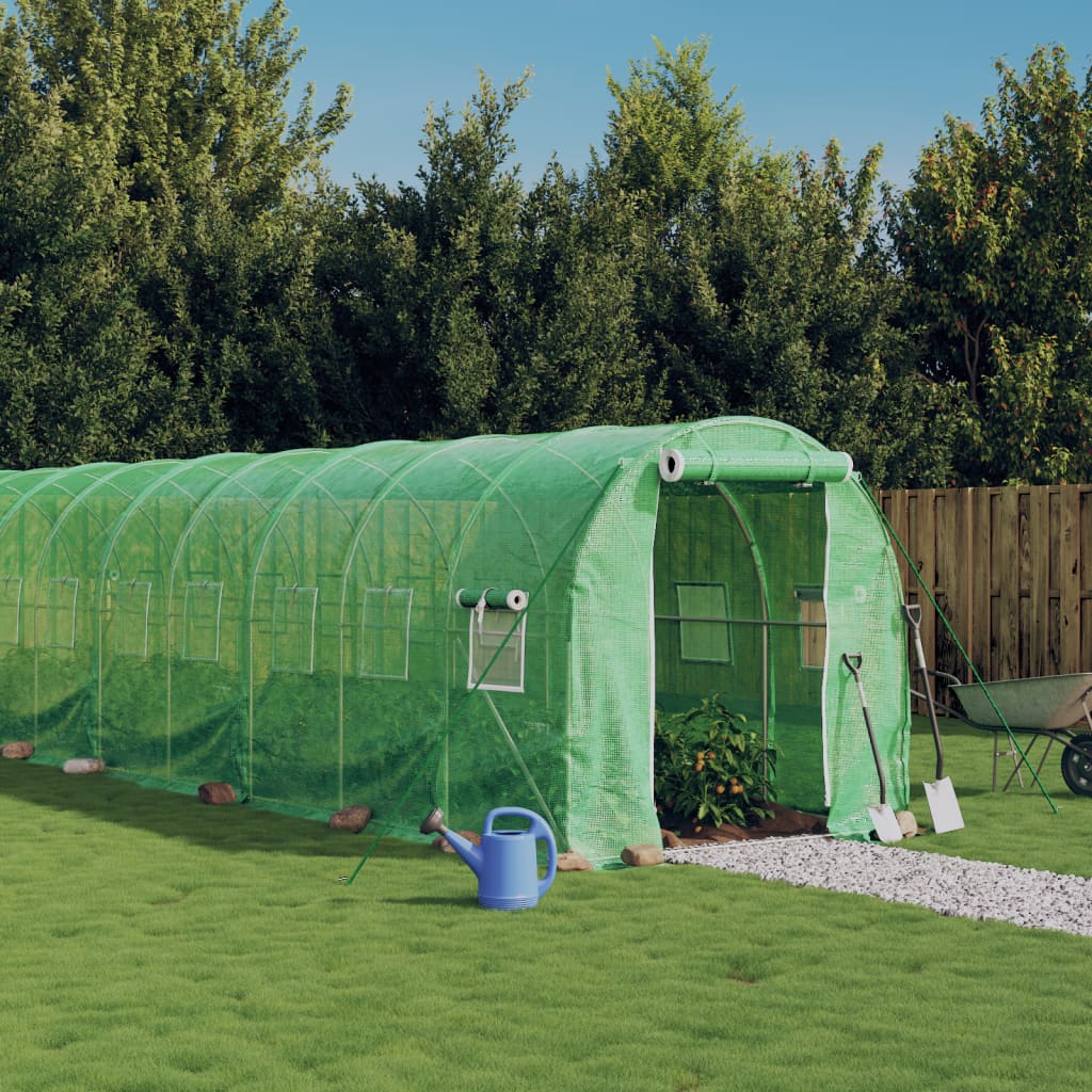 Tuinkas Met Stalen Frame 12 M² 6X2X2 M Groen 6 x 2 x 2 m