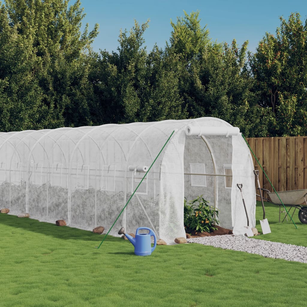 Tuinkas Met Stalen Frame 36 M² 18X2X2 M Wit 18 x 2 x 2 m