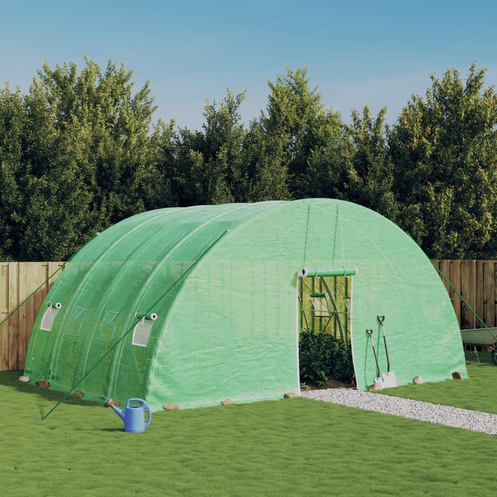 Tuinkas Met Stalen Frame 24 M² 6X4X2,85 M Groen 1 6 x 4 x 2.85 m