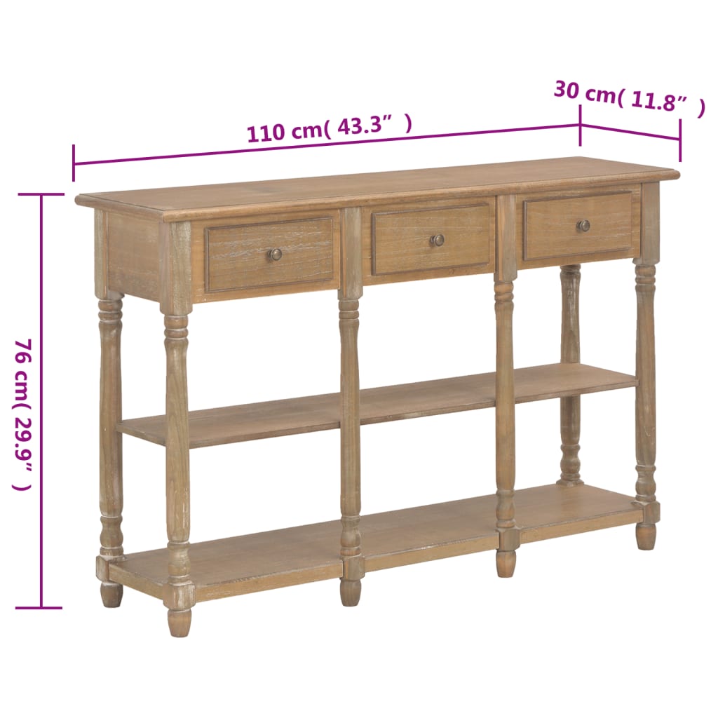 Wandtafel 110x30x76 cm bewerkt hout