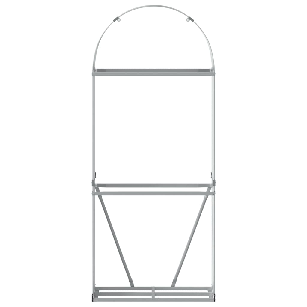 Haardhoutopslag 80X45X190 Cm Gegalvaniseerd Staal Lichtgrijs 80 x 45 x 190 cm