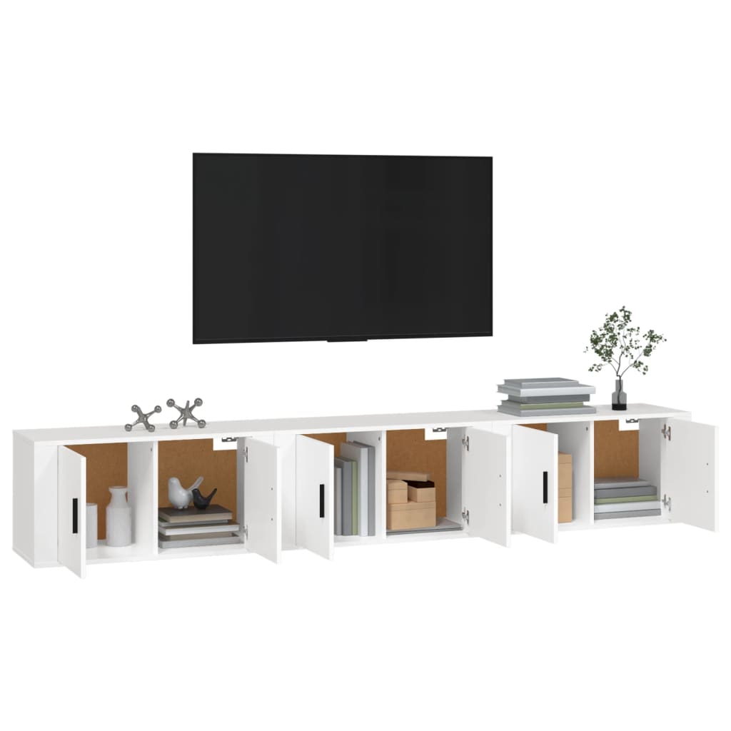 Tv-Wandmeubels 3 St 80X34,5X40 Cm Wit Wit