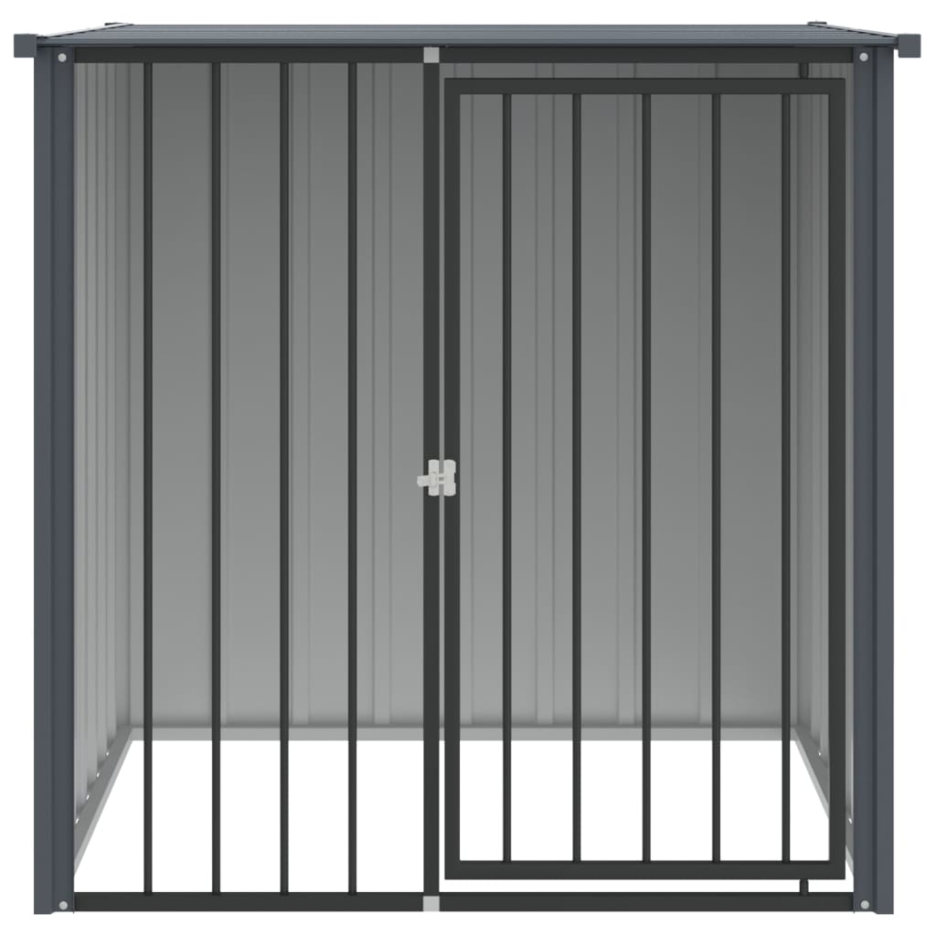 Hondenhok met dak 110x103x109 cm gegalvaniseerd staal zwart