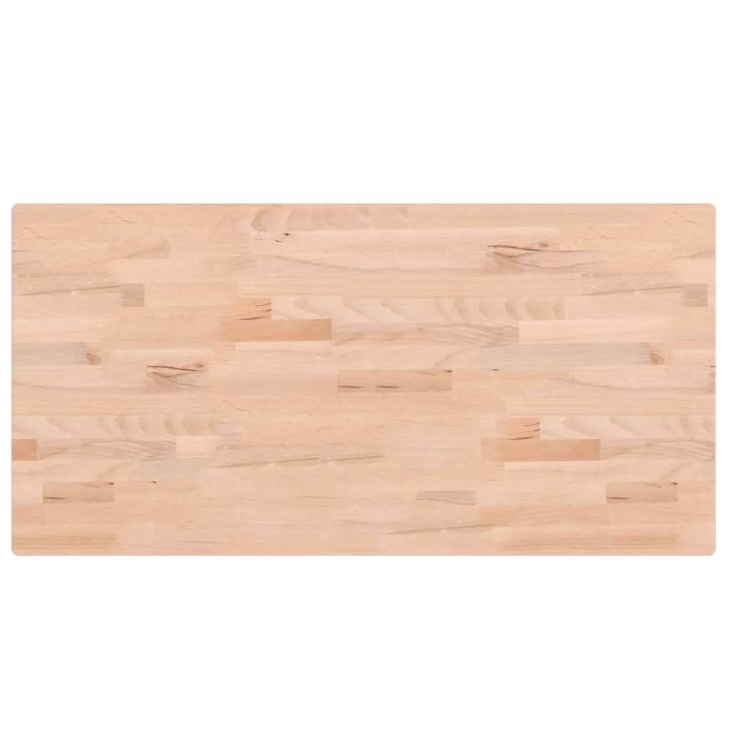 Tafelblad Rechthoekig 00X50X2,5 Cm Massief Beukenhout 100 x 50 x 2.5 cm Naturel