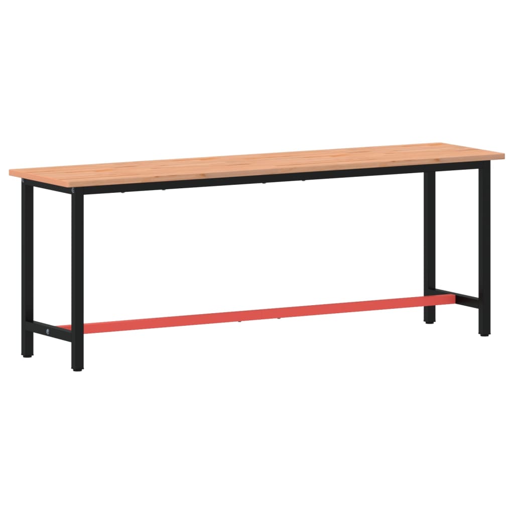 Werkbank 220X55X81,5 Cm Massief Beukenhout En Metaal 220 x 55 x 81.5 cm