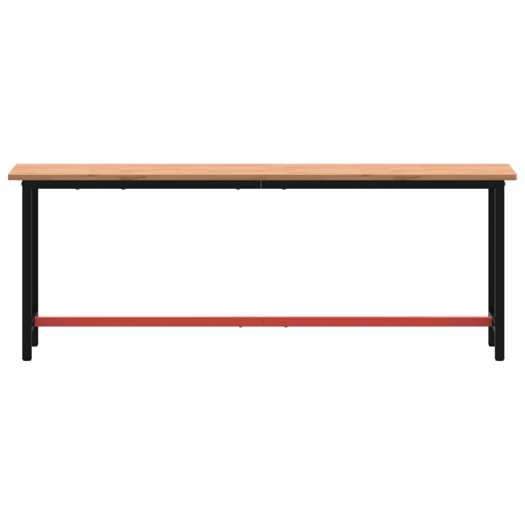 Werkbank 220X55X81,5 Cm Massief Beukenhout En Metaal 220 x 55 x 81.5 cm