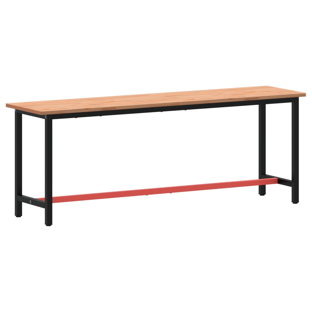 Werkbank 220X55X81,5 Cm Massief Beukenhout En Metaal 220 x 55 x 81.5 cm