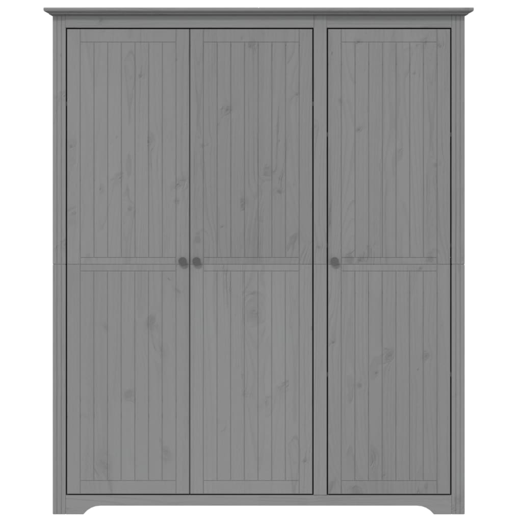 Kledingkast BODO 146x53,5x173 cm massief grenenhout grijs