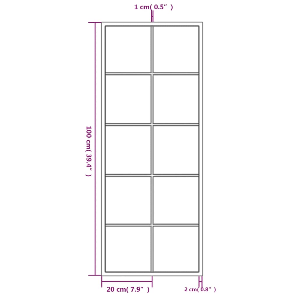 Wandspiegels 2 st 100x40 cm metaal zwart