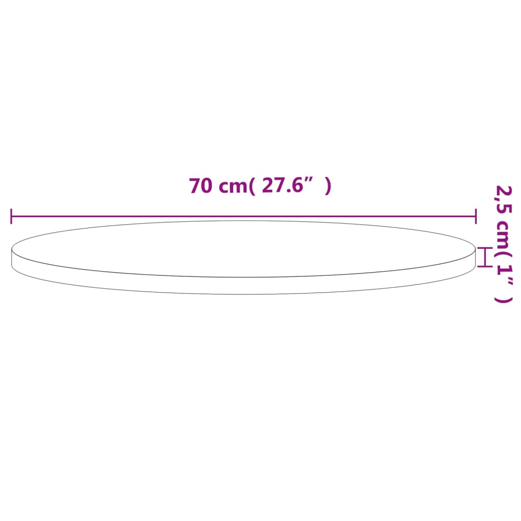 Tafelblad Rond Ø70X2,5 Cm Massief Beukenhout 70 x 2.5 cm Bruin