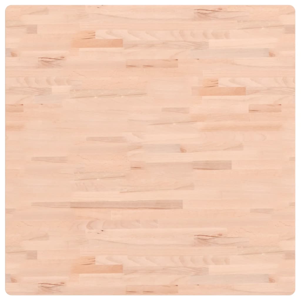 Tafelblad Vierkant 90X90X2,5 Cm Massief Beukenhout 90 x 90 x 2.5 cm Lichtbruin