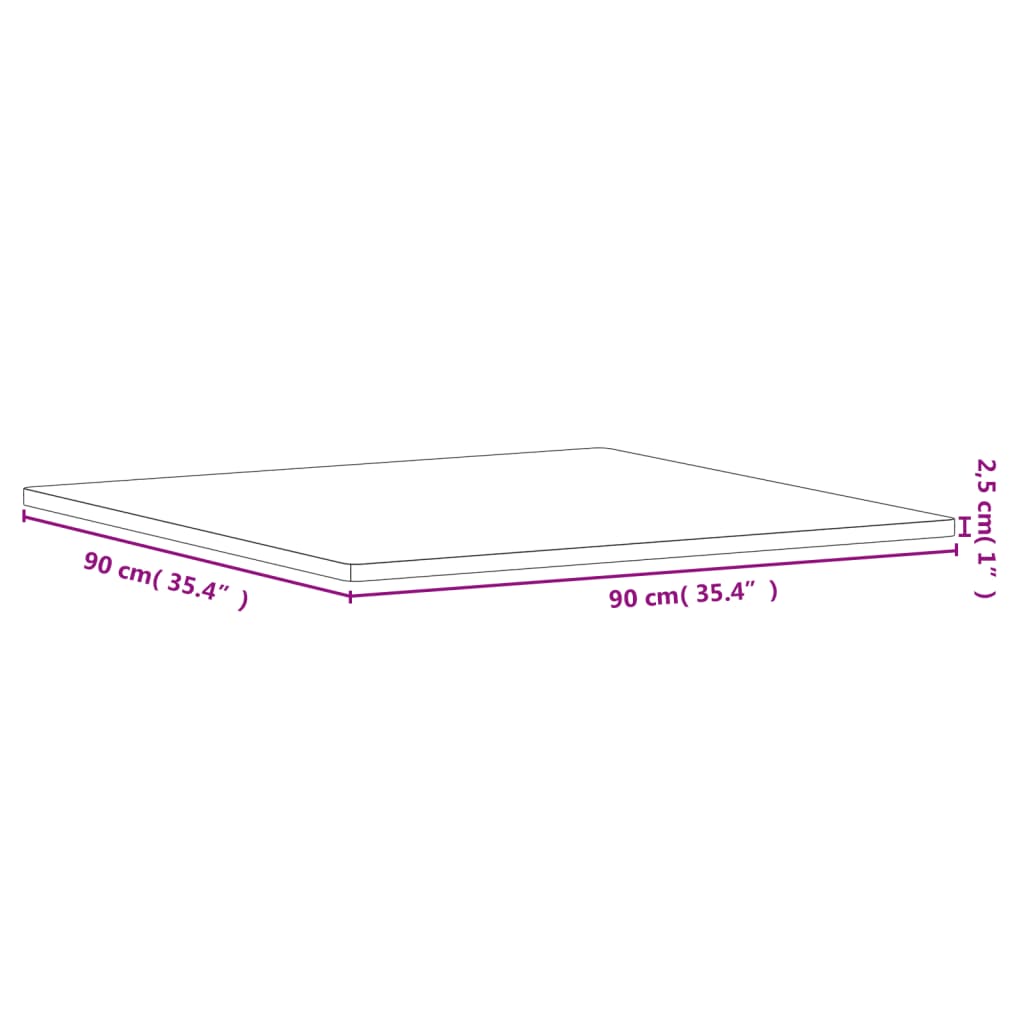 Tafelblad Vierkant 90X90X2,5 Cm Massief Beukenhout 90 x 90 x 2.5 cm Lichtbruin