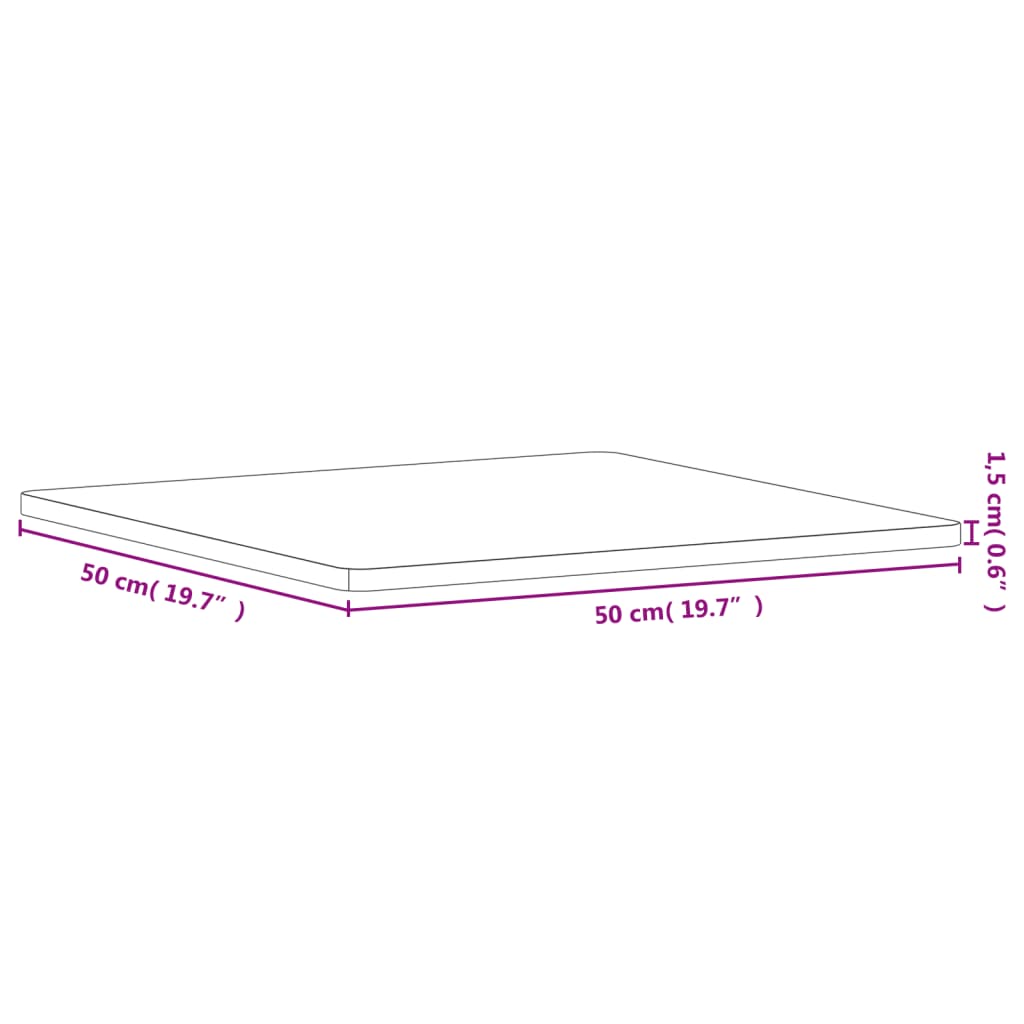 Tafelblad Vierkant 50X50X,5 Cm Massief Beukenhout 50 x 50 x 1.5 cm Bruin