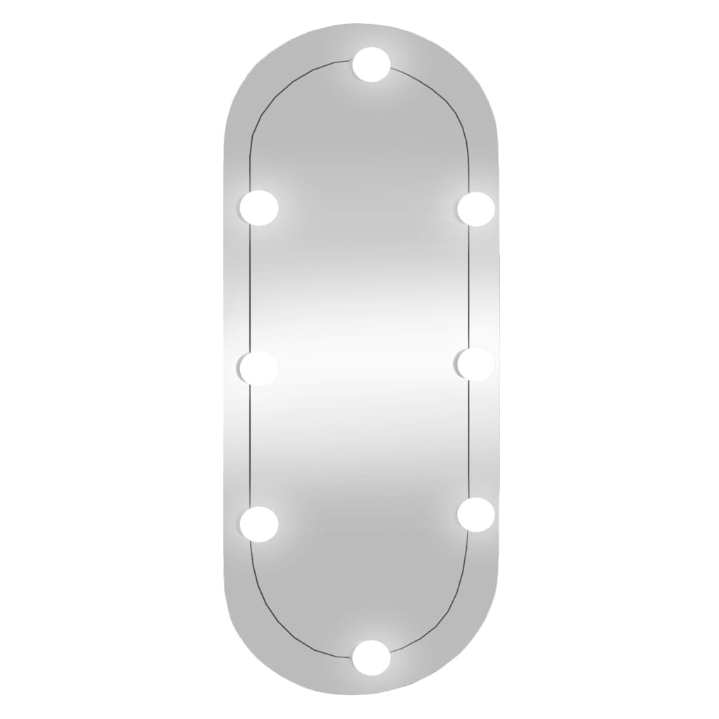 Wandspiegel met LED's ovaal 35x80 cm glas