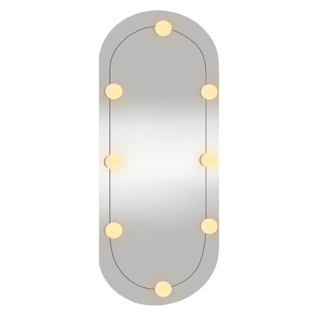 Wandspiegel met LED's ovaal 35x80 cm glas