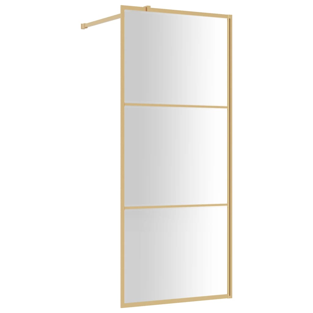 Inloopdouchewand transparant 80x195 cm ESG-glas goudkleurig