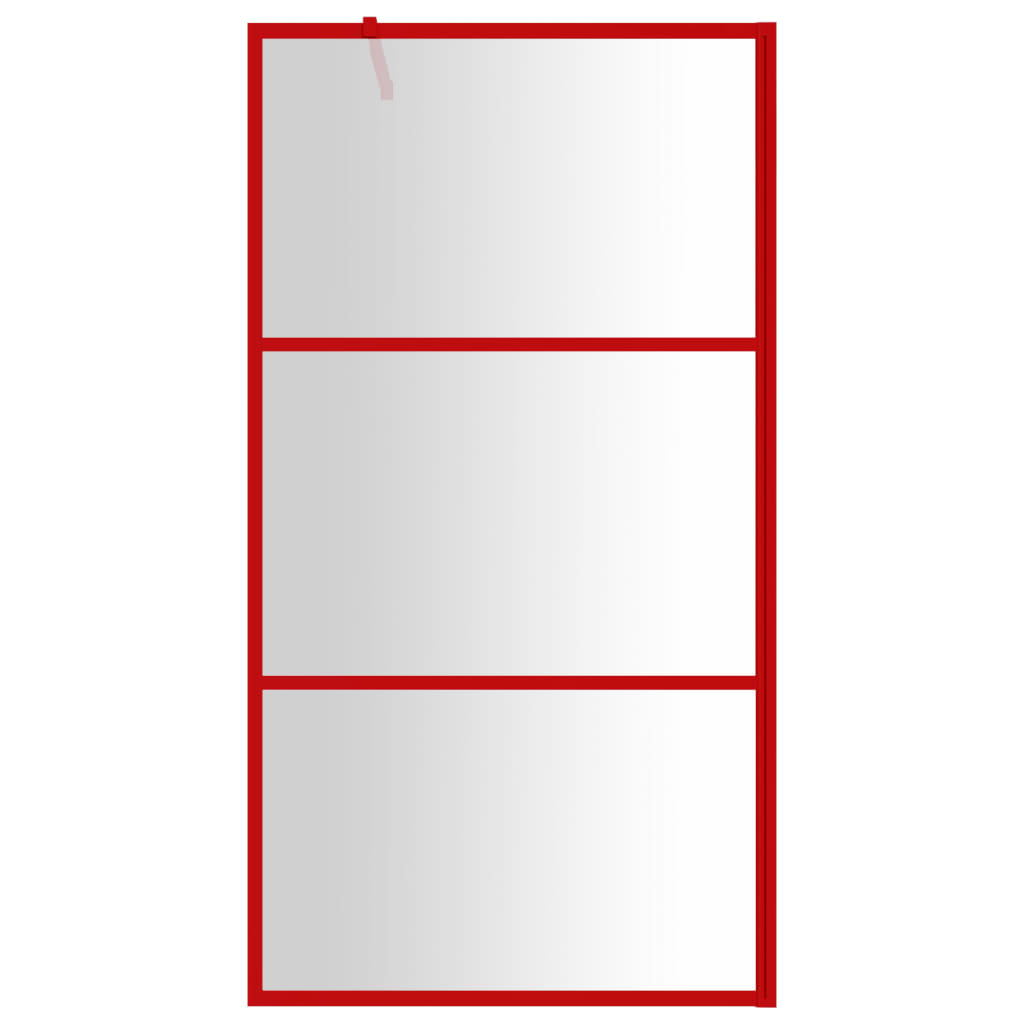 Inloopdouchewand Transparant 100X195 Cm Esg-Glas Rood 100 x 195 cm Doorzichtig