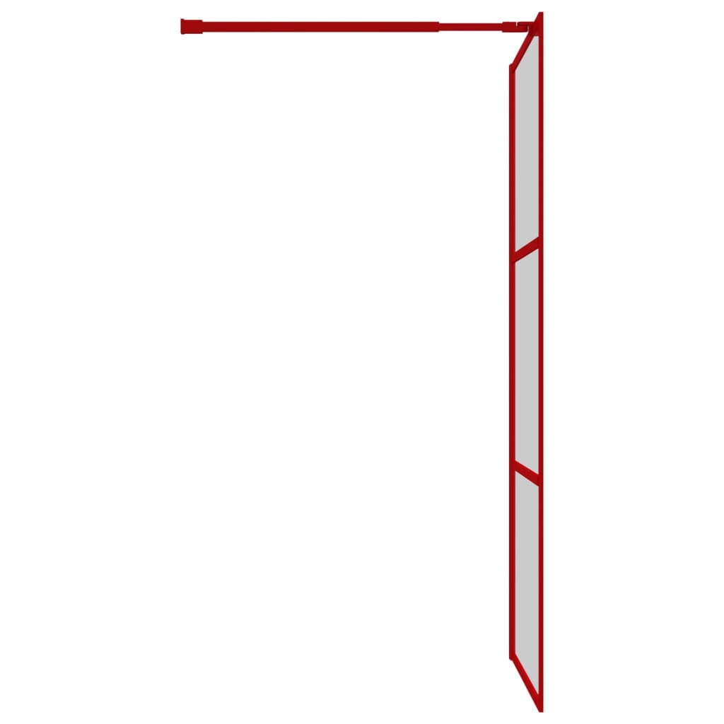 Inloopdouchewand Transparant 100X195 Cm Esg-Glas Rood 100 x 195 cm Doorzichtig