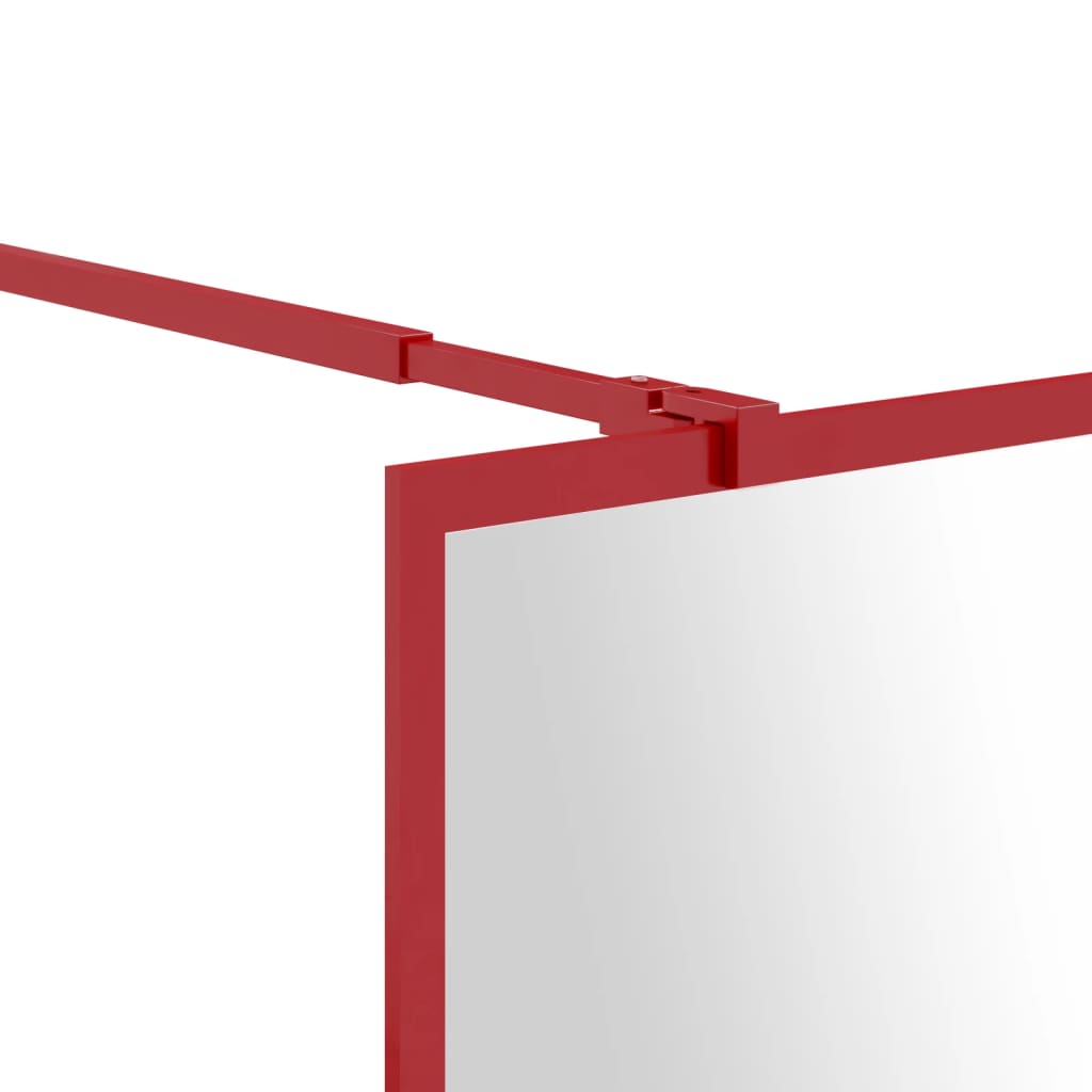 Inloopdouchewand Transparant 100X195 Cm Esg-Glas Rood 100 x 195 cm Doorzichtig