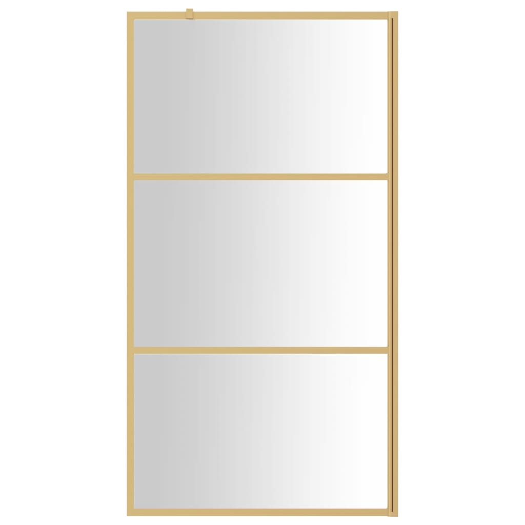 Inloopdouchewand transparant 100x195 cm ESG-glas goudkleurig