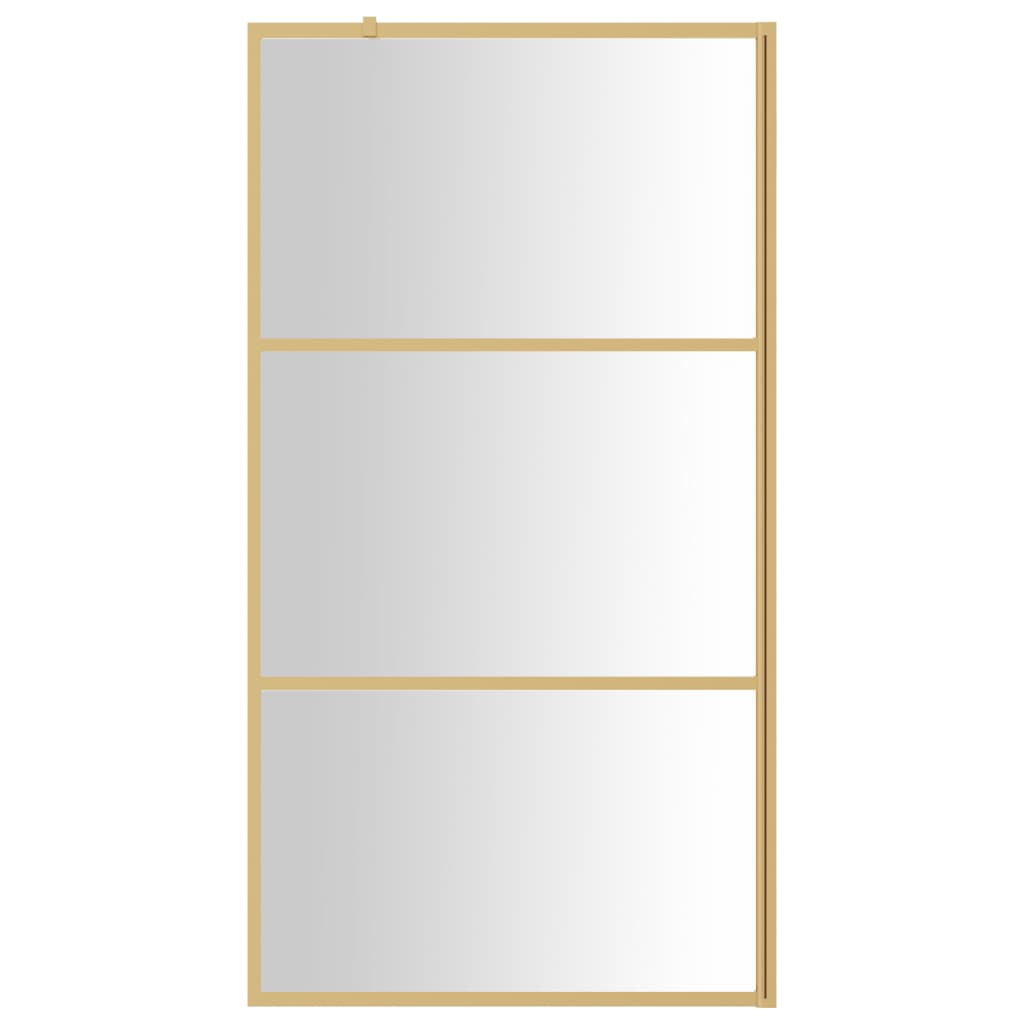 Inloopdouchewand transparant 115x195 cm ESG-glas goudkleurig