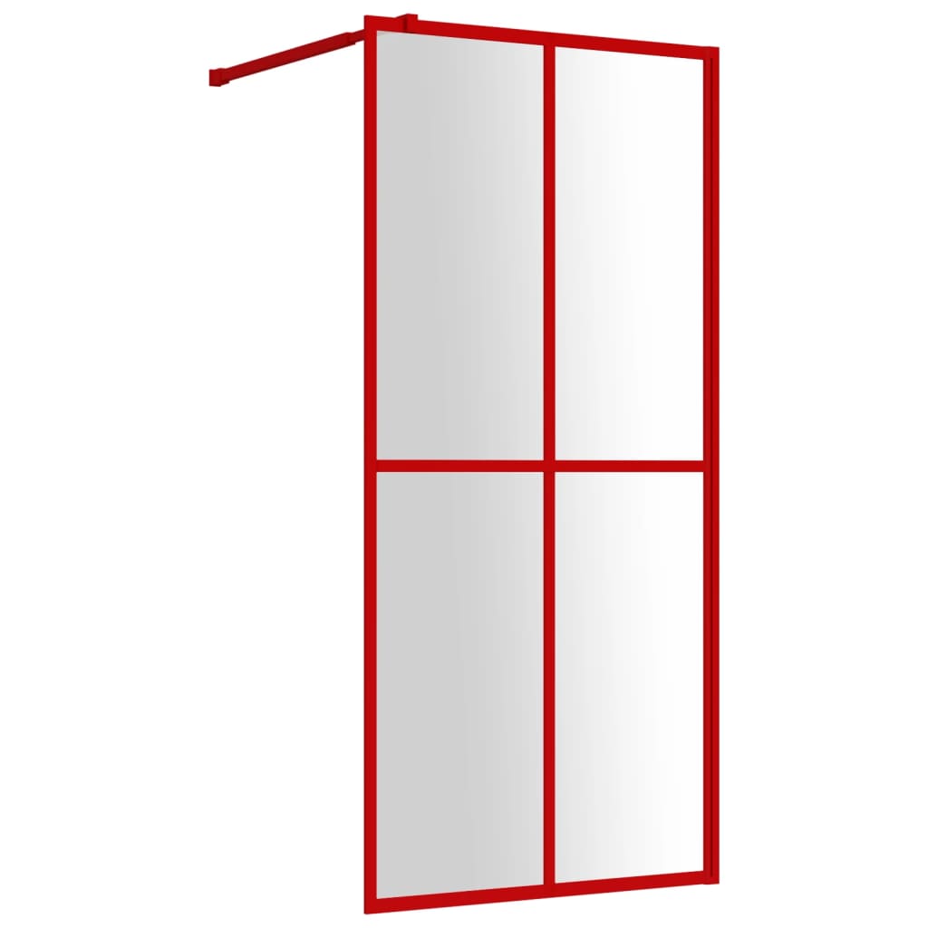 Inloopdouchewand Transparant 80X195 Cm Esg-Glas Rood 80 x 195 cm