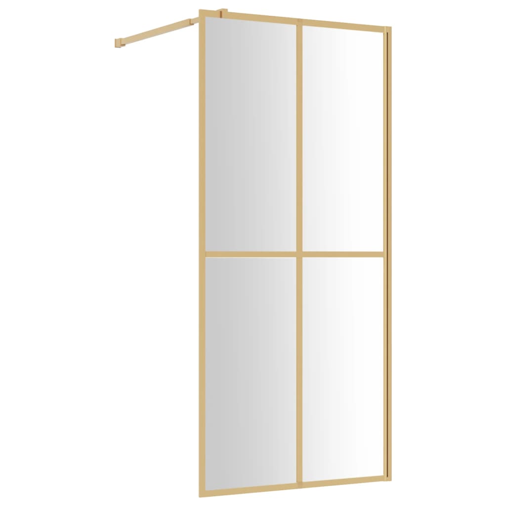 Inloopdouchewand Transparant 80X195 Cm Esg-Glas Goudkleurig 80 x 195 cm