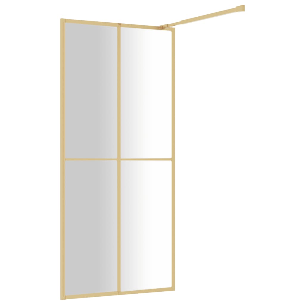 Inloopdouchewand Transparant 100X195 Cm Esg-Glas Goudkleurig 100 x 195 cm