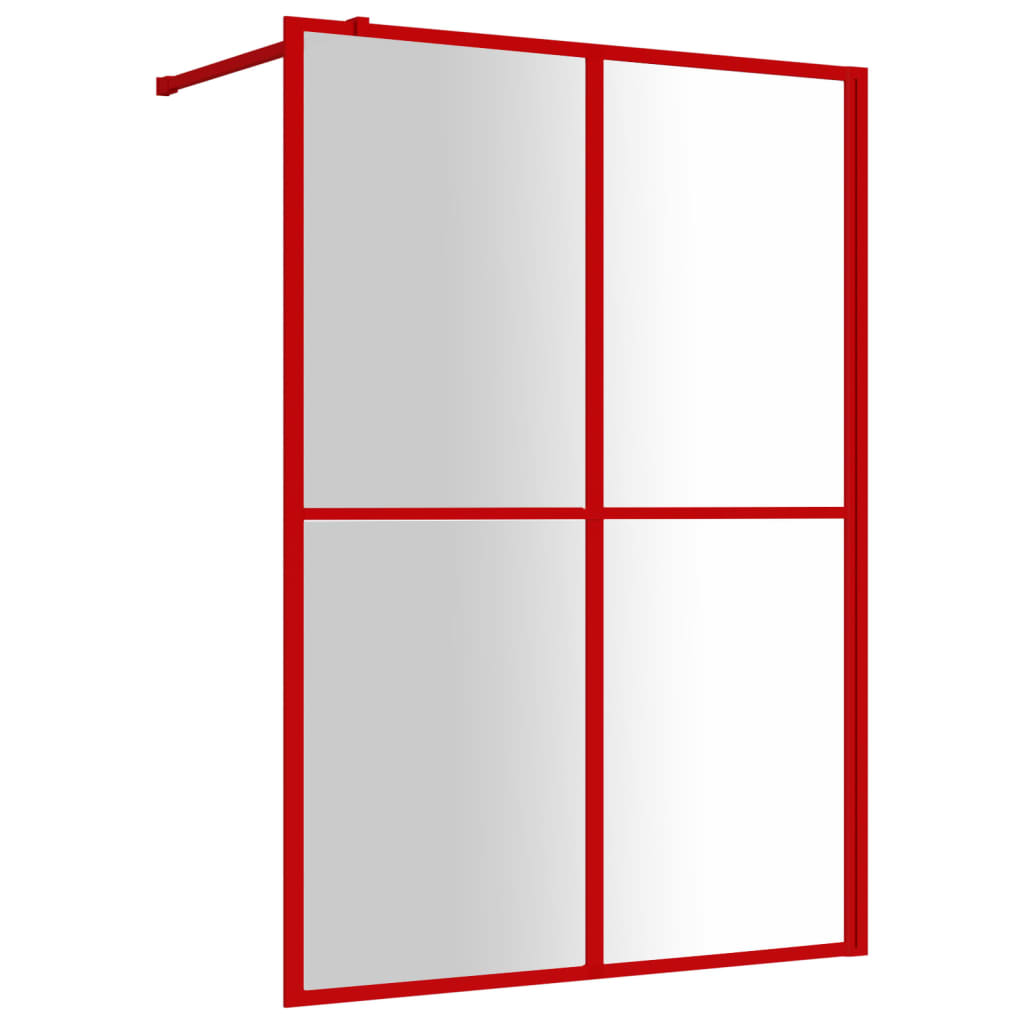 Inloopdouchewand Transparant 140X195 Cm Esg-Glas Rood 140 x 195 cm