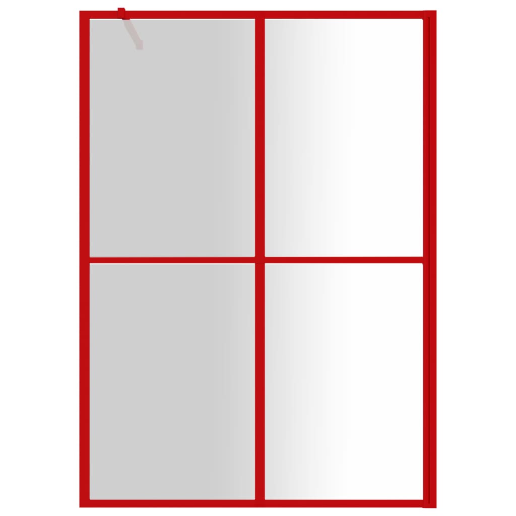 Inloopdouchewand Transparant 140X195 Cm Esg-Glas Rood 140 x 195 cm