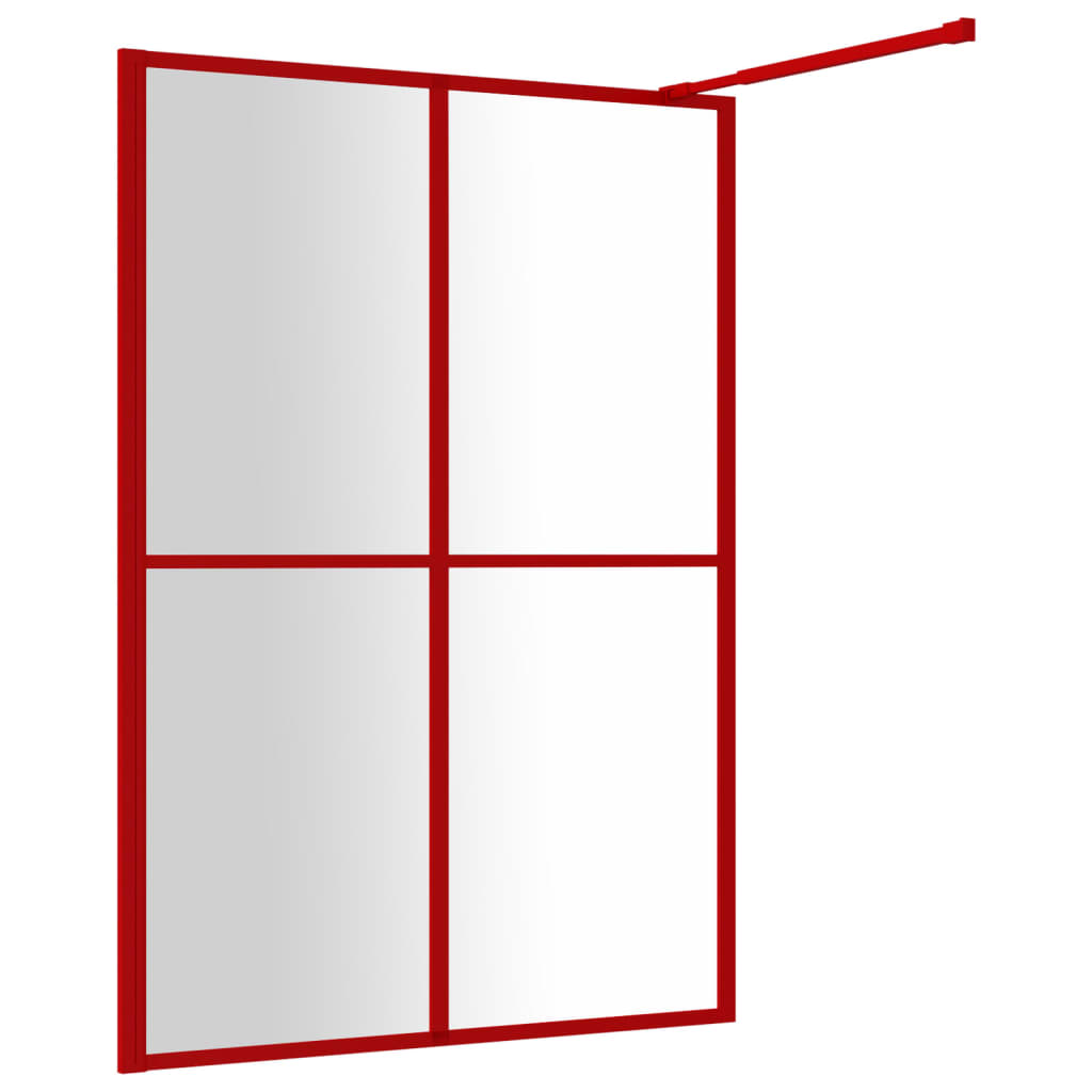 Inloopdouchewand Transparant 140X195 Cm Esg-Glas Rood 140 x 195 cm