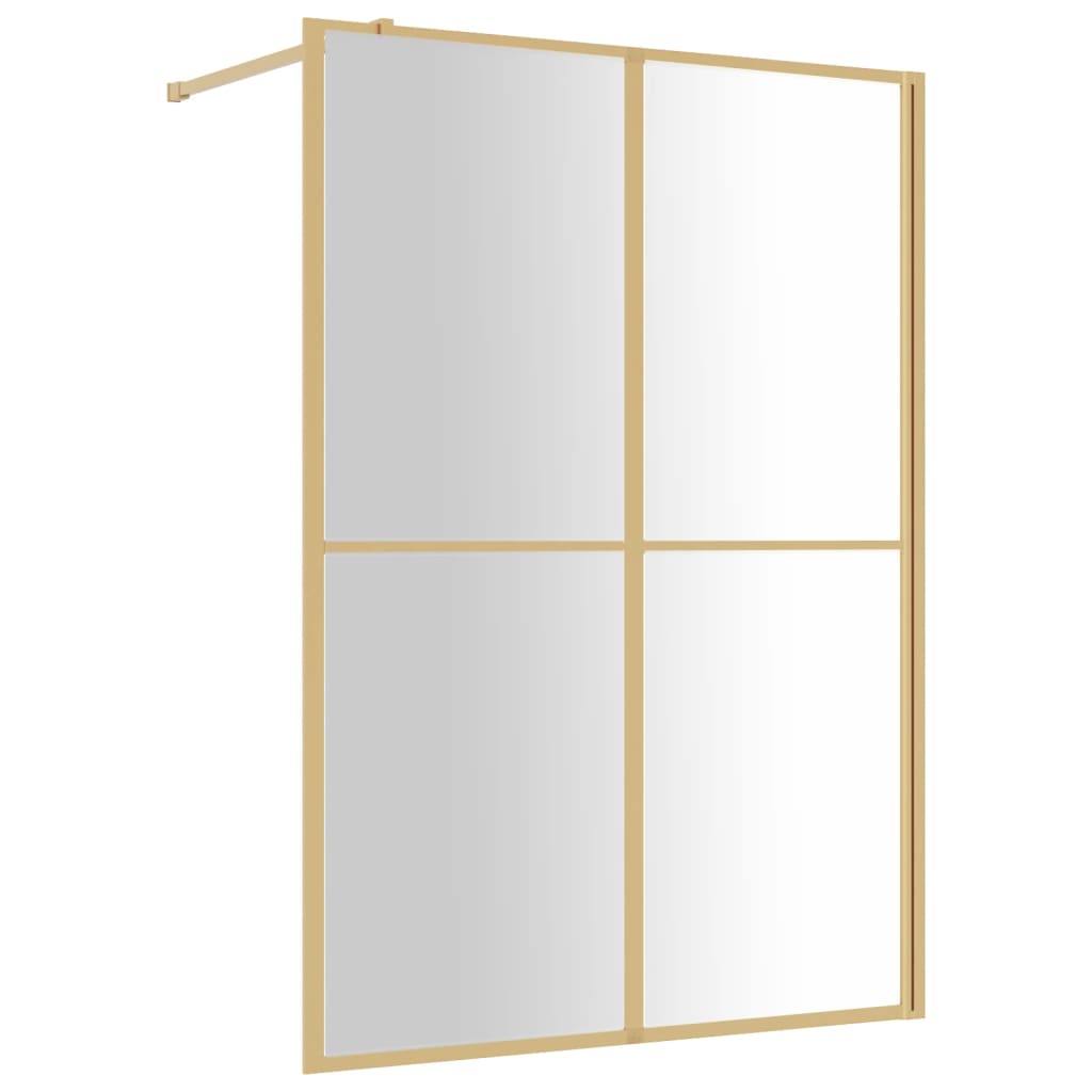 Inloopdouchewand transparant 140x195 cm ESG-glas goudkleurig