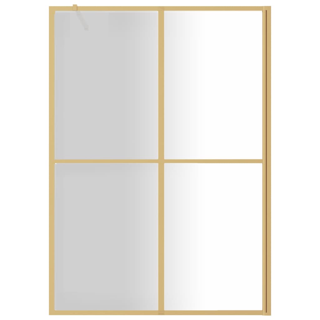 Inloopdouchewand transparant 140x195 cm ESG-glas goudkleurig