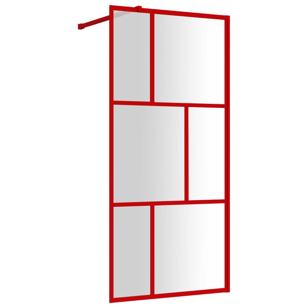 Inloopdouchewand Transparant 80X195 Cm Esg-Glas Rood 80 x 195 cm