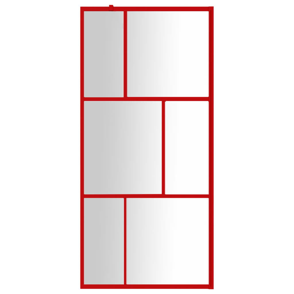 Inloopdouchewand Transparant 80X195 Cm Esg-Glas Rood 80 x 195 cm