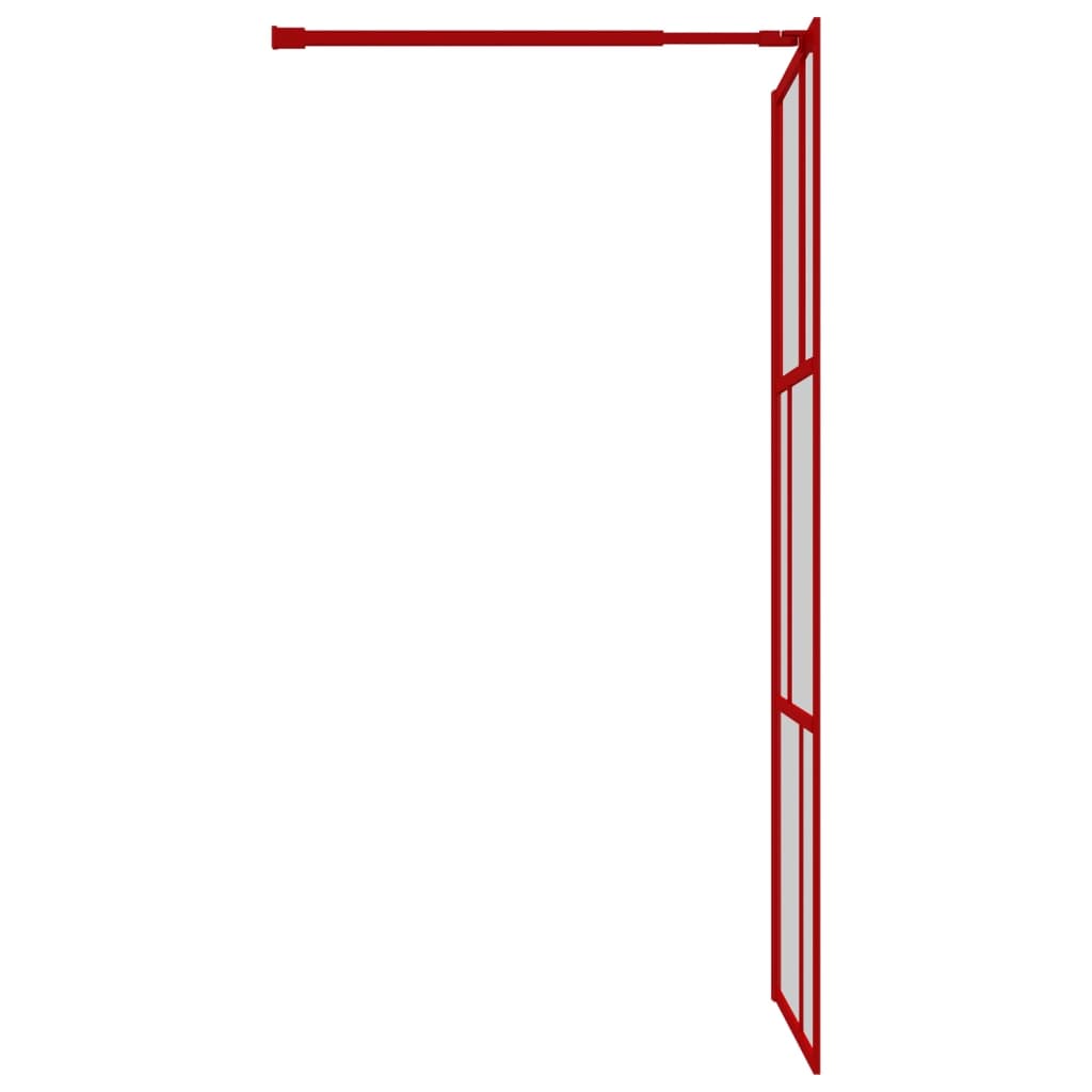 Inloopdouchewand Transparant 80X195 Cm Esg-Glas Rood 80 x 195 cm