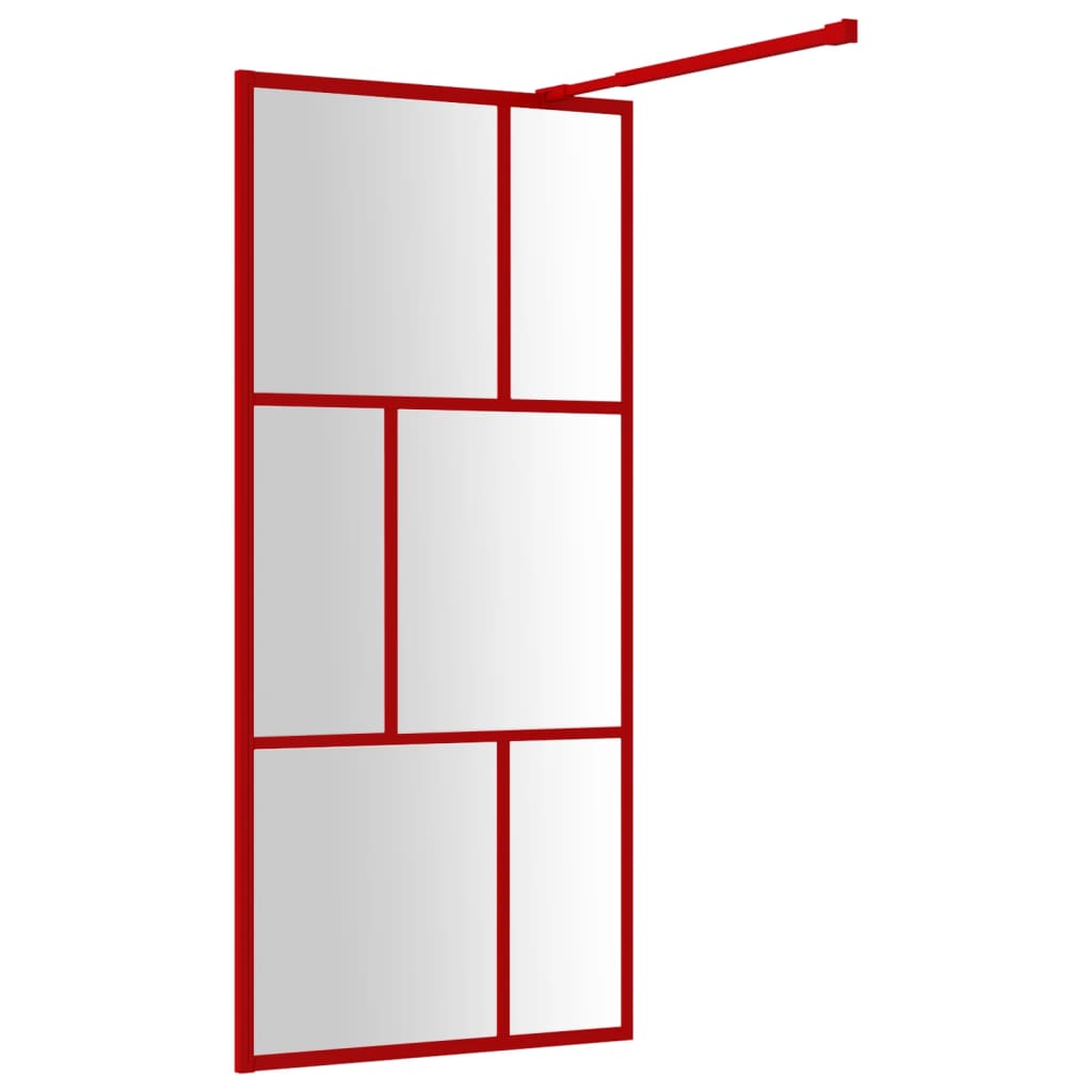 Inloopdouchewand Transparant 80X195 Cm Esg-Glas Rood 80 x 195 cm