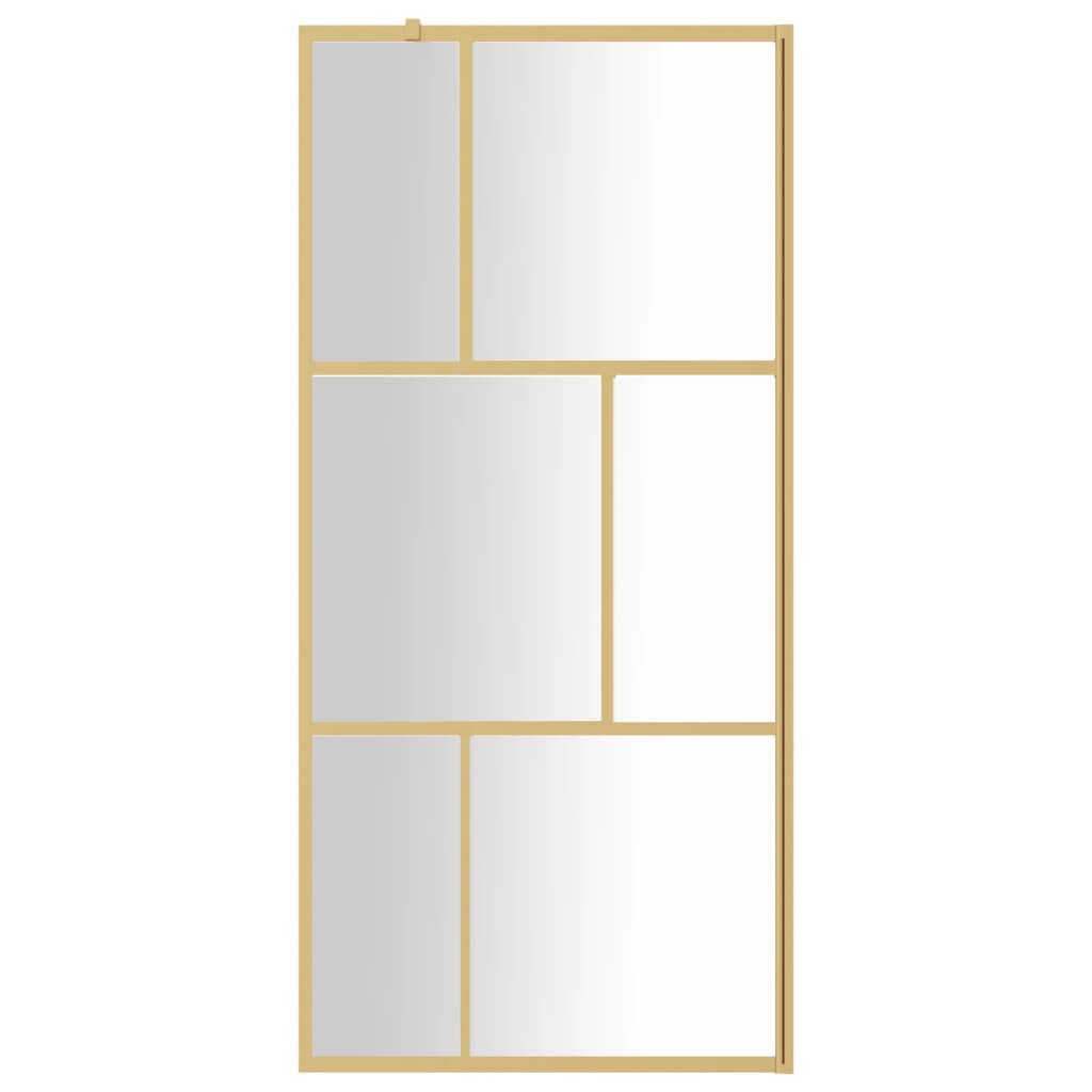 Inloopdouchewand Transparant 90X195 Cm Esg-Glas Goudkleurig 90 x 195 cm