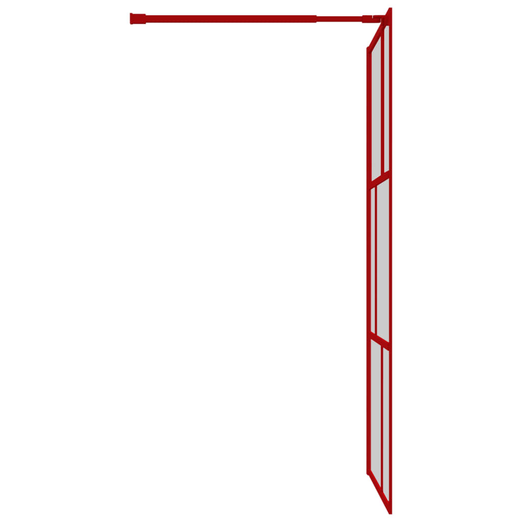 Inloopdouchewand transparant 100x195 cm ESG-glas rood