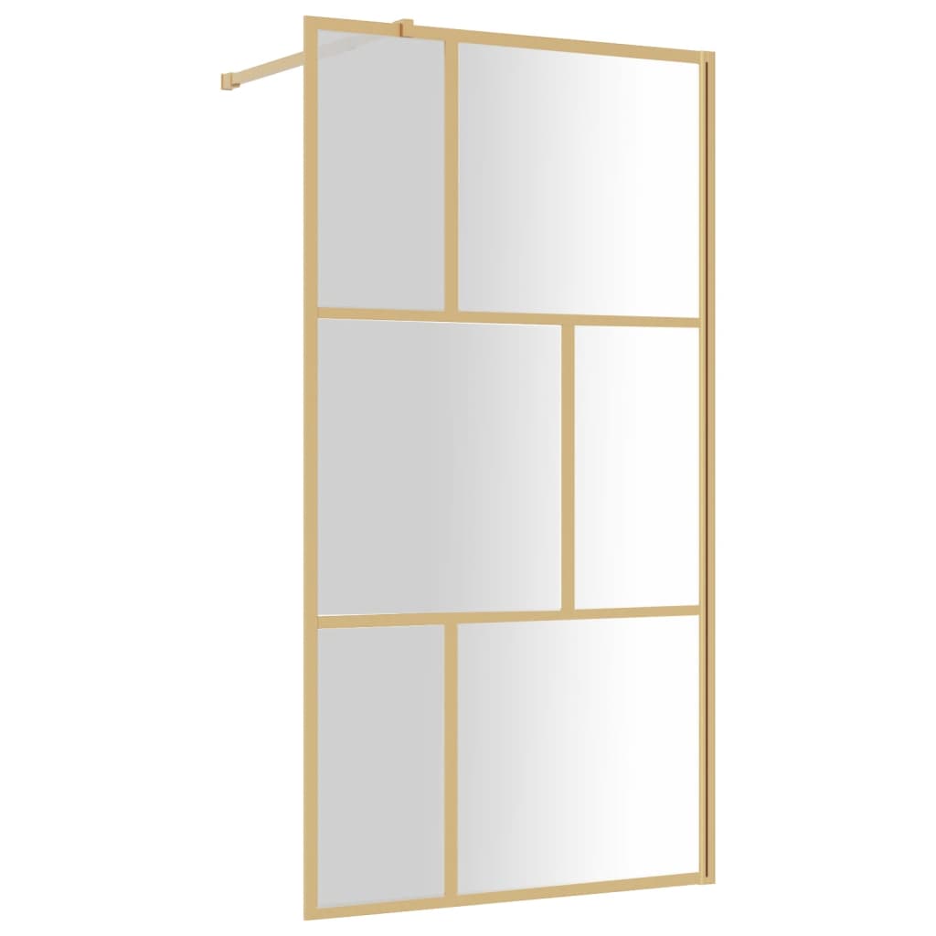 Inloopdouchewand Transparant 100X195 Cm Esg-Glas Goudkleurig 100 x 195 cm