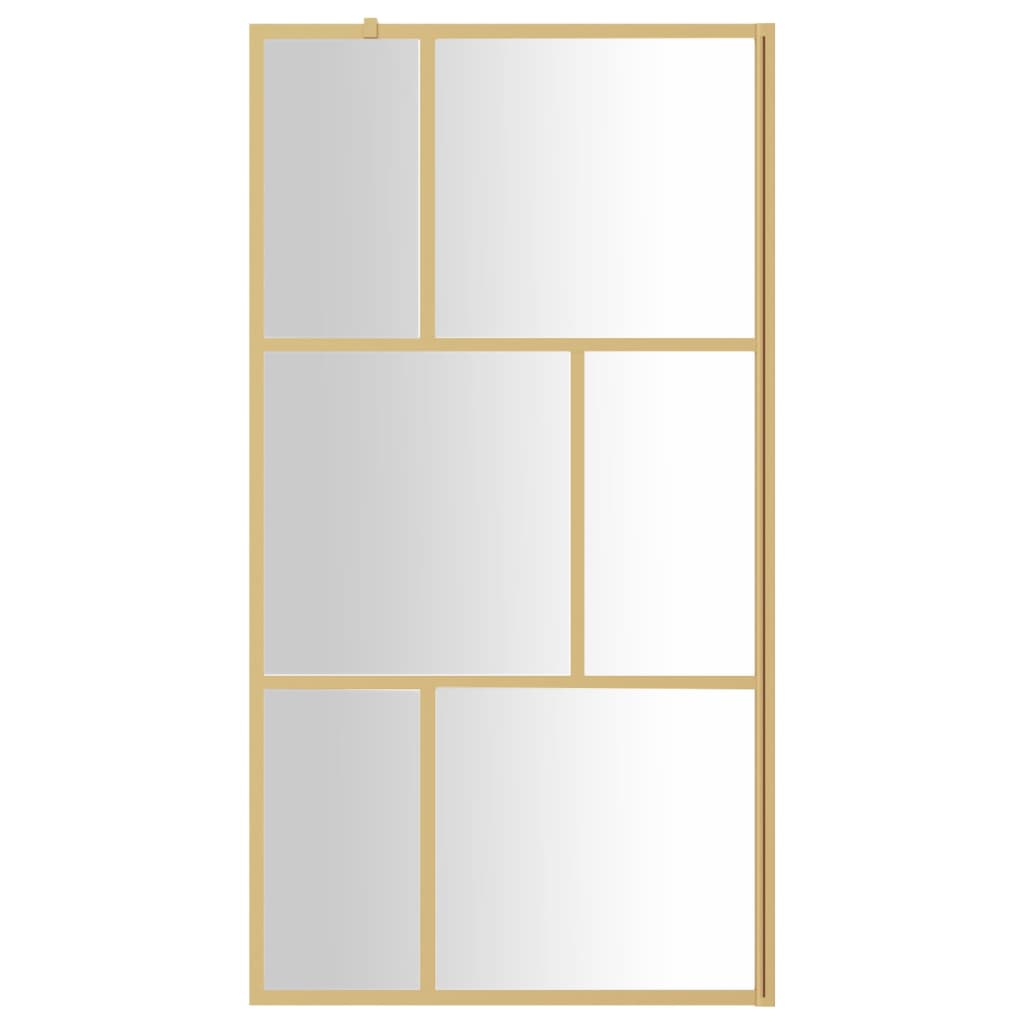 Inloopdouchewand Transparant 100X195 Cm Esg-Glas Goudkleurig 100 x 195 cm