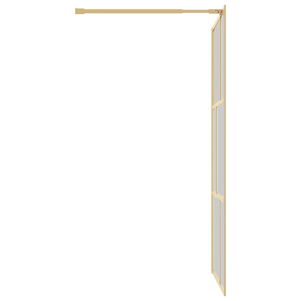 Inloopdouchewand Transparant 100X195 Cm Esg-Glas Goudkleurig 100 x 195 cm